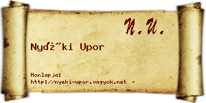 Nyéki Upor névjegykártya